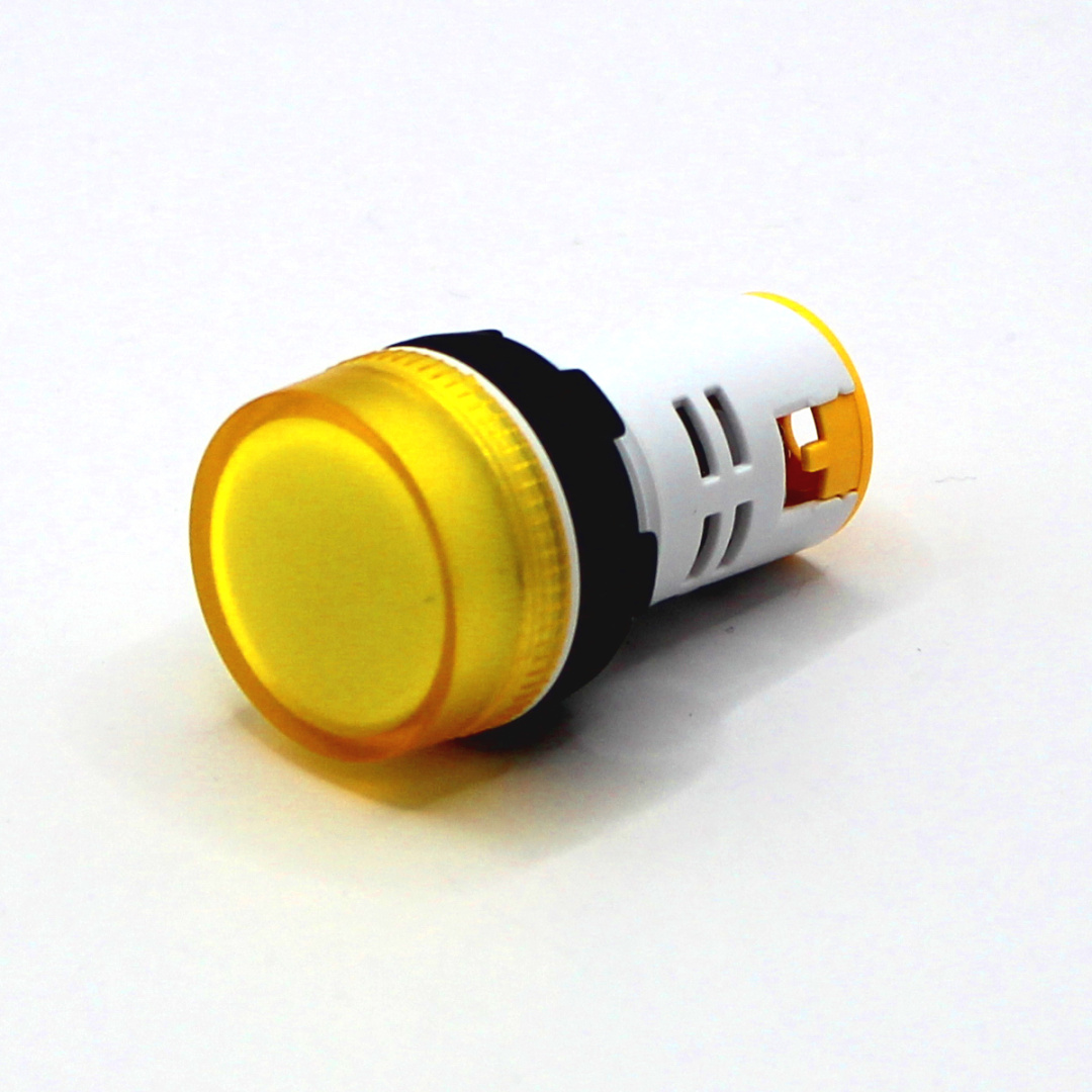 картинка PL22A-012-Y Лампа сигнальная, тип A, жёлтая, 12V, LED AC/DC от магазина Одежда+