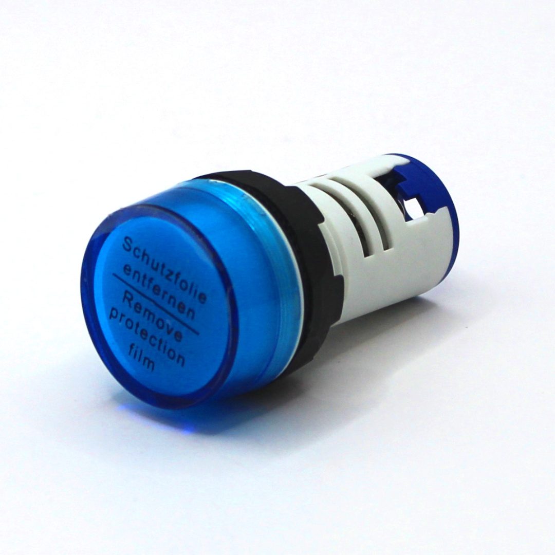 картинка PL22B-012-B Лампа сигнальная, тип B, синяя, 12V, LED AC/DC от магазина Одежда+